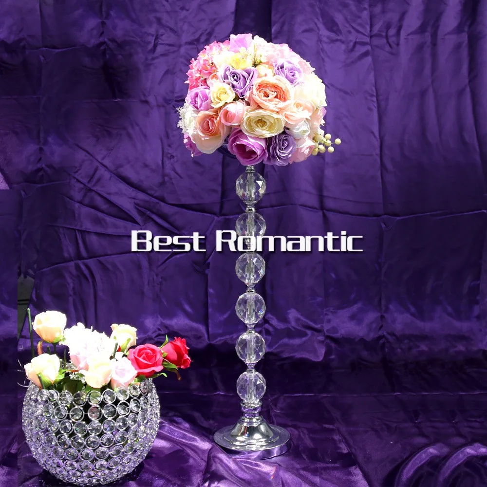 

63cm tall Acrylic wedding candle holder with crystal pendants party event candle holder centerpiece