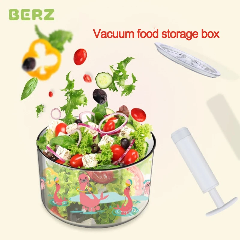 

BERZ Baby Food Storage box vacuum Sealed Crisper Set Kitchen formula container freezer feeding stuff Moistureproof snack box Kid