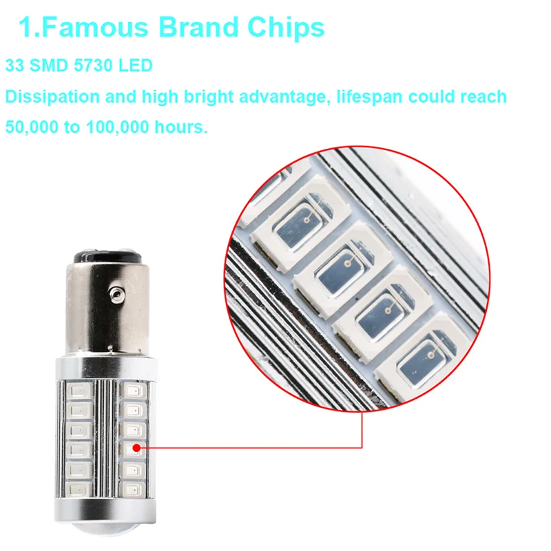 1pcs 1156 BA15S BAU15S P21W 33 Led 5630 smd 1157 BAY15D BAZ15D 7440 7443 3156 3157 Car Tail Bulb Brake Lights auto Reverse Lamp (6)