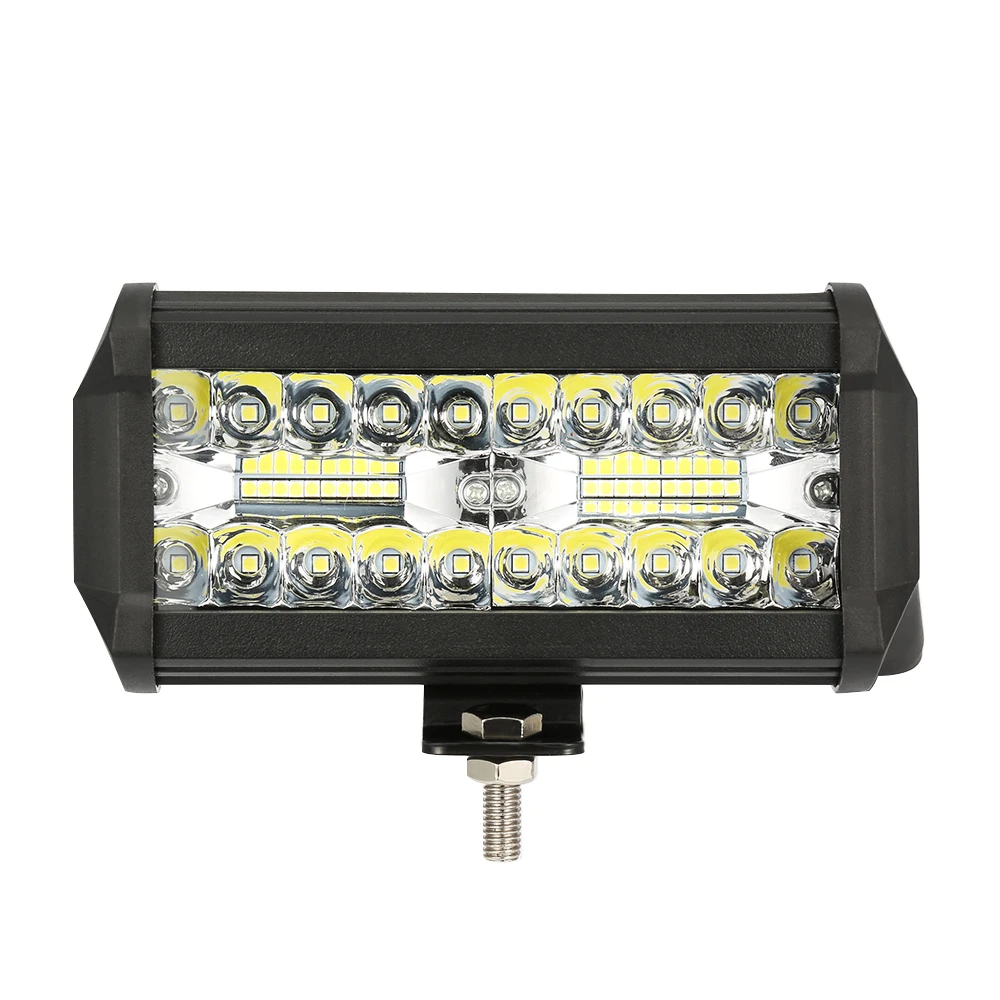 7 inch 120w combo led work light bars spot flood beam for bar wrk
