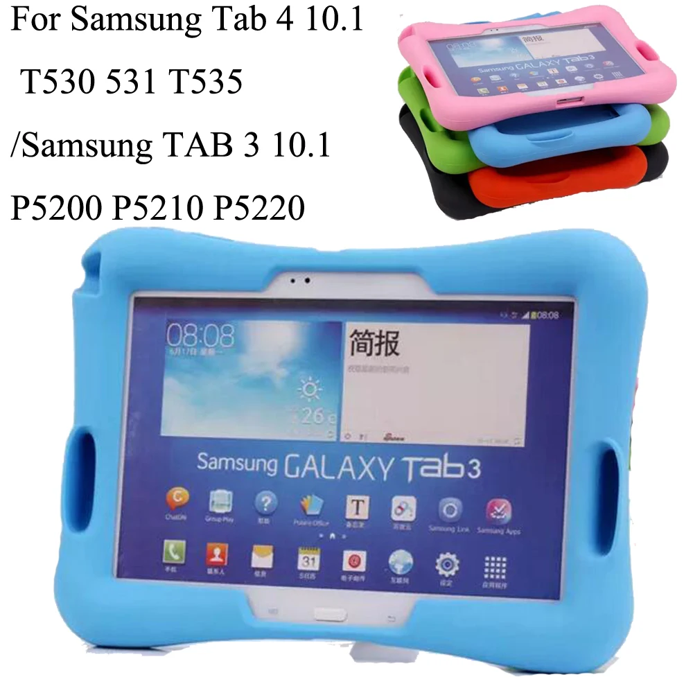 

Silicon Kids Baby Shock Proof Foam Stand Case For Samsung Tab 4 10.1 T530 531 T535/TAB 3 10.1 P5200 P5210 P5220 Cover+ Pen