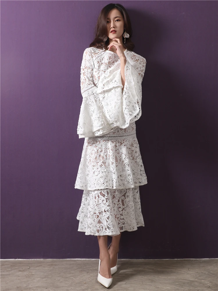 Women Summer Long Maxi Dress 2019 Vintage Sexy Party Night Elegant Embroidery Ruffled White Dress (2)