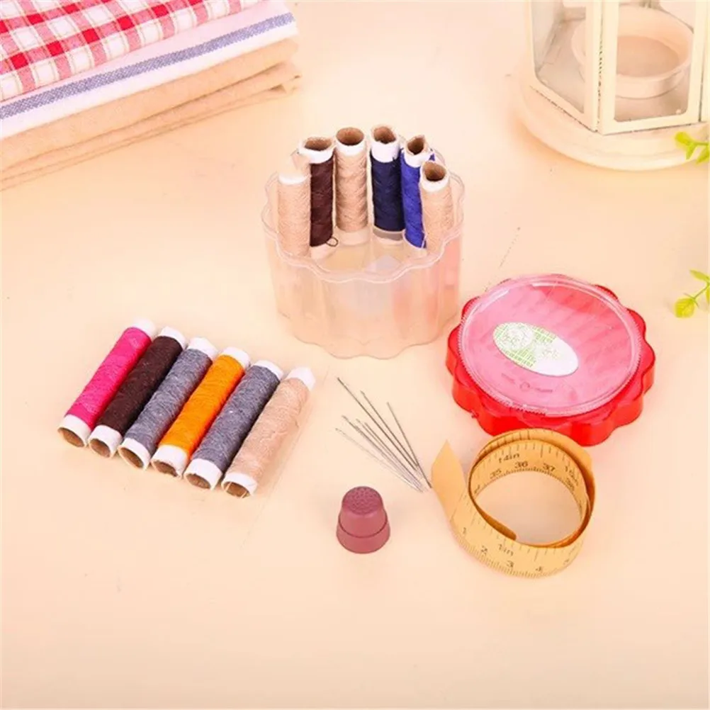 

1Set DIY Needle Thread Threader Tape Storage Box Sewing Set Multi-function Travel Sewing Kits