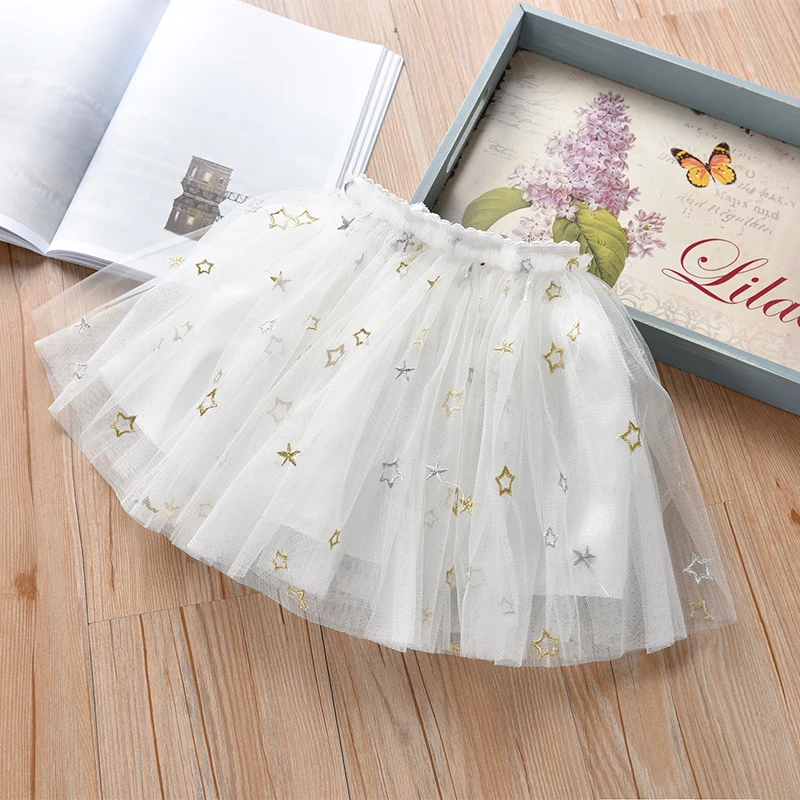 Юбки-пачки для маленьких девочек, мини-юбка в стиле Falda chica, детская юбка принцессы с вышивкой в виде звезд, бальное платье, Детская рубашка принцессы для танцев