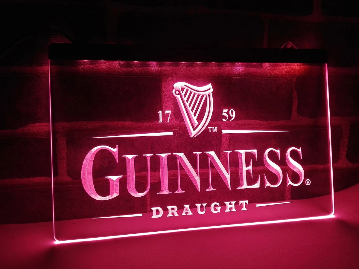 LE002-Guinness винтажный светодиодный неоновый светильник с логотипами для пивного бара