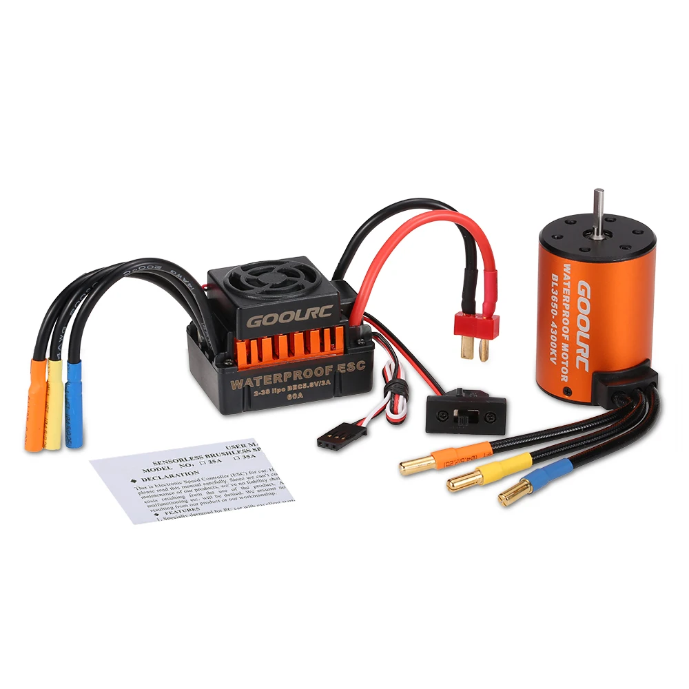 GoolRC Moteur 3650 3660 F540 3500KV 3100KV 3300KV 3800KV 3900KV 4300KV 4370KV Brushless Motor 45A 60A ESC for RC Car 110 Parts (1)