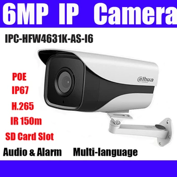 

Dahua IPC-HFW4631K-AS-I6 6MP IP Camera POE IP67 IR150M bullet SD Card slot Audio Alarm original Network Security camera