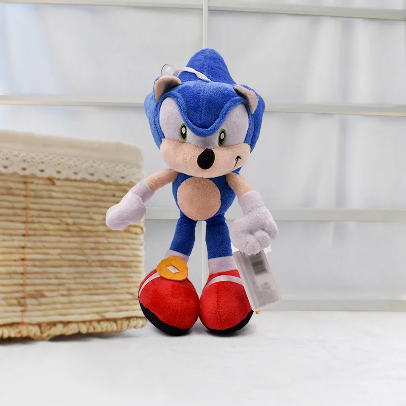 Kawaii 27 см синий плюшевый Соник игрушка мультфильм Аниме игрушечные ежики Peluche Игрушки Подарок для ребенка Рождество