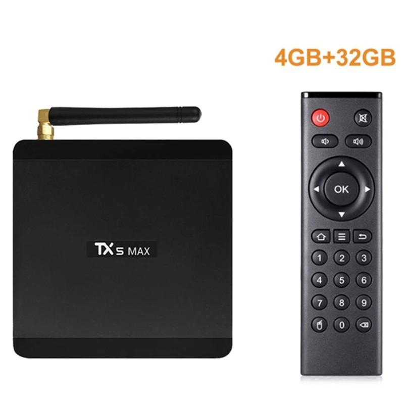 

Tx5 Max 4Gb Ddr4 Ram 32Gb Rom Smart Tv Box Android 8.1 Amlogic S905X2 4K Media Player Quad Core 1000M 2.4G&5G Dual Wifi(Eu Plu