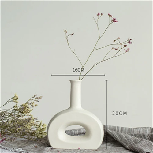 VILEAD 9 стиль керамическая белая ваза фигурки сушеные Искусственные цветы Гипсофилы креативная Цветочная ваза с орнаментом для домашний декор Hogar - Цвет: Arch L