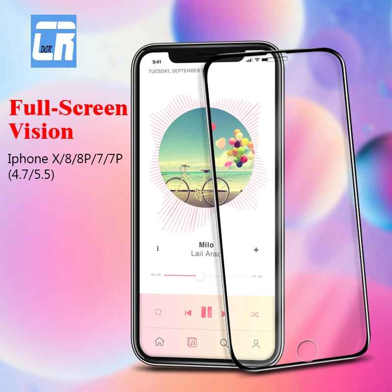 Goedkoop DCR 5D Volledige Cover Edge Gehard Glas voor iPhone X 6 6 s 7 8 Plus Screen Protector voor iPhone 7 6 s Plus Glas 9 H Bescherming Film