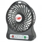 

Portable USB Powered Rechargeable 4-Blade Fan w/ Indicator - Black (1 x 18650)
