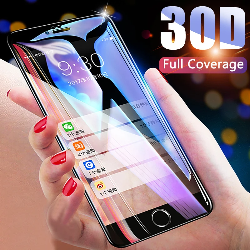30D защитное стекло с изогнутыми краями для iPhone 7 8 6 6S Plus закаленное полным