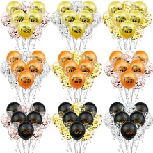 Birthday Decoration 10Pcs Gold Black Construction Excavator Theme Car Latex Balloon Baby Shower Party Supplies Confetti Balloons