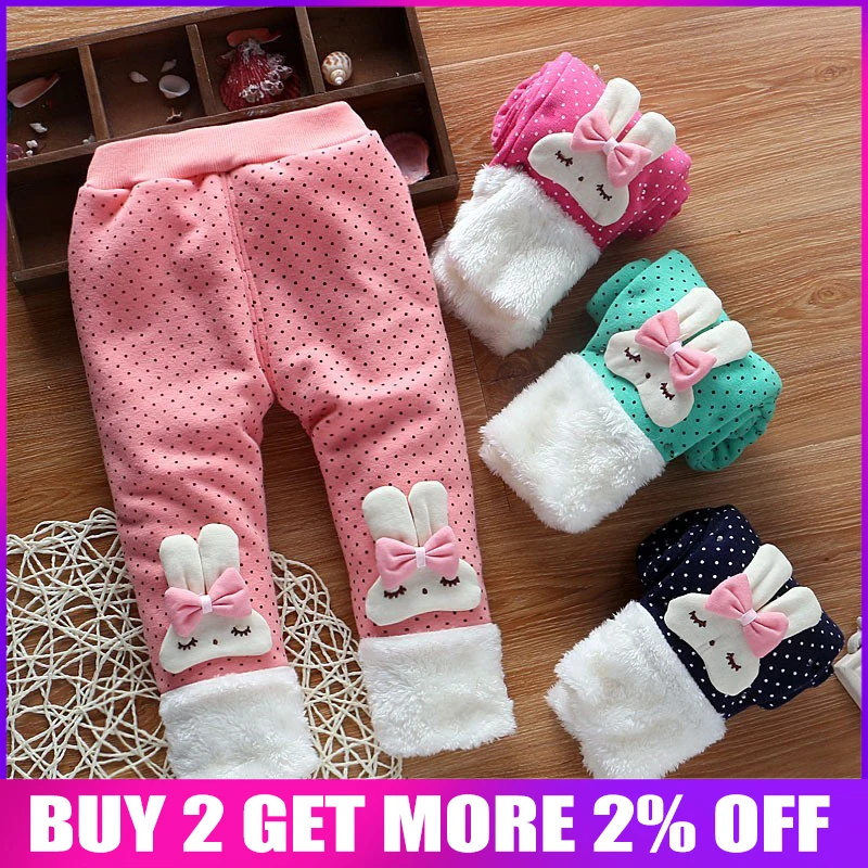 

BibiCola baby girls warm pants Girls thick cotton padded cartoon trousers for girl casual winter pants kids girls sport pants