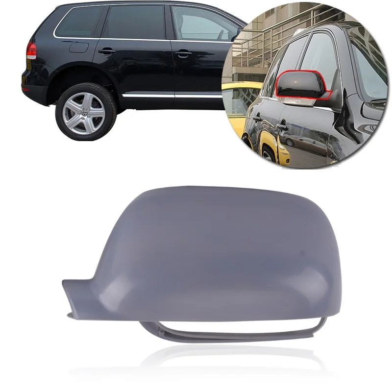 

CAPQX For VW Touareg 2003-2007 Outer Rearview Mirror Cover side rear view Cap Shell Base Color (No paint any color)