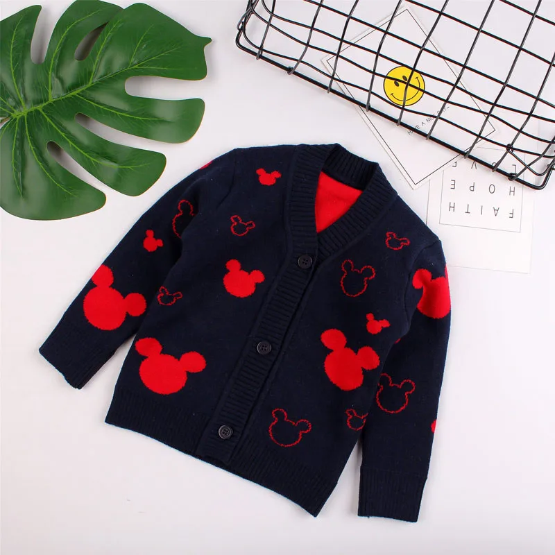 Mickey Cotton Baby Boy Sweater V Neck Cardigan for Infant Kids Girls Soft Comfortable Crochet Knitting Warm Outfit Autumn Winter (11)