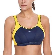 SYROKAN Women’s High Impact Wire Free Non Padded Racerback Maximum Sports Bra