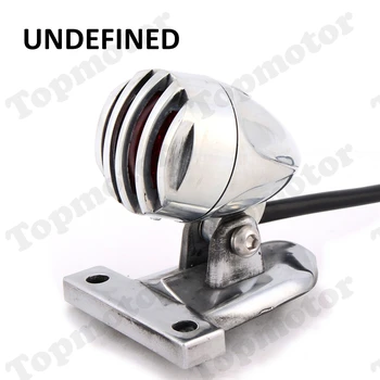 

Motorbike 12V Polishing Mini Finned Grill License Plate Mount Tail Brake Light For Harley Bobber Chopper UNDEFINED