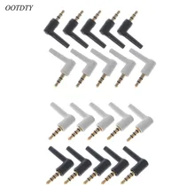 OOTDTY 10 шт. Позолоченные 3/4 полюса 3,5 мм 90 градусов мужские стерео наушники мини разъем аудио