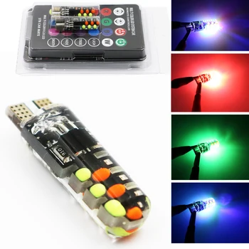 

YSY 10Set Led W5W T10 RGB Clearance light New Universal Car COB 12SMD Colorful Multi Mode Car Light Bulbs With Remote Controller