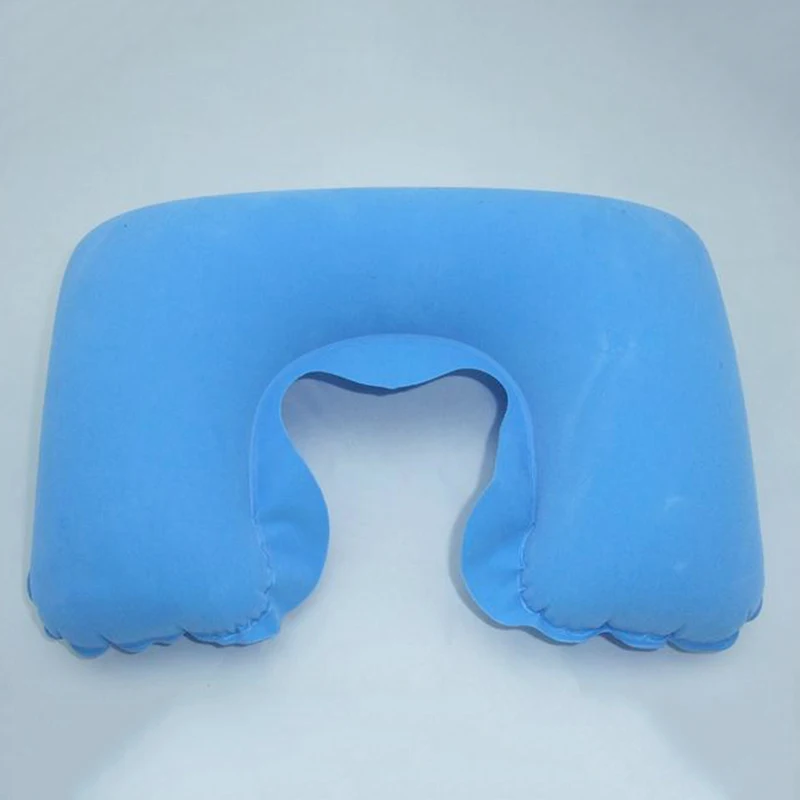 

U-Shape Practical Travel Neck Pillow Office Car Airplane Inflatable Neck Pillow Outdoor Flight Soft Inflatable Neck Rest Cushion