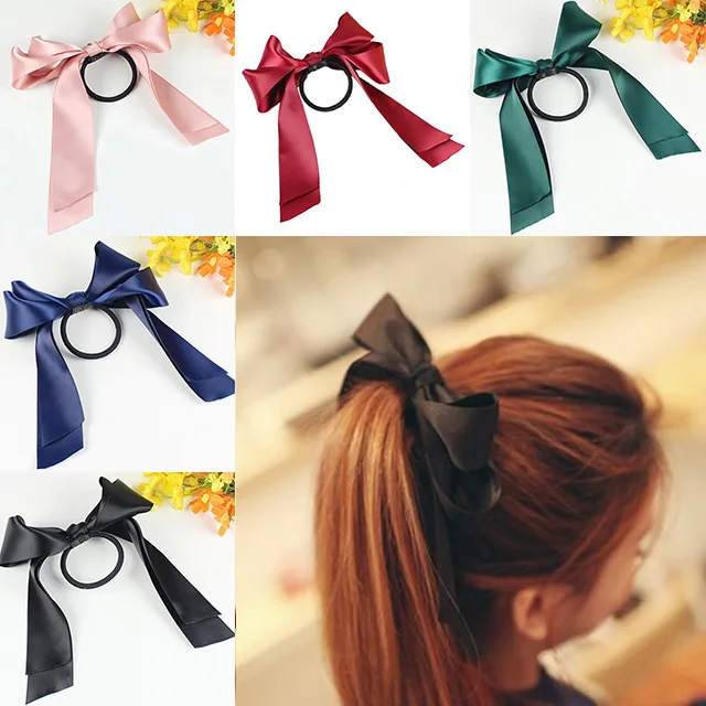 

LNRRABC Women Headwear Ribbon Bow Rope Elastic Hair Band Girl Hair Accessories accesorios para el pelo hair rubber hair tie