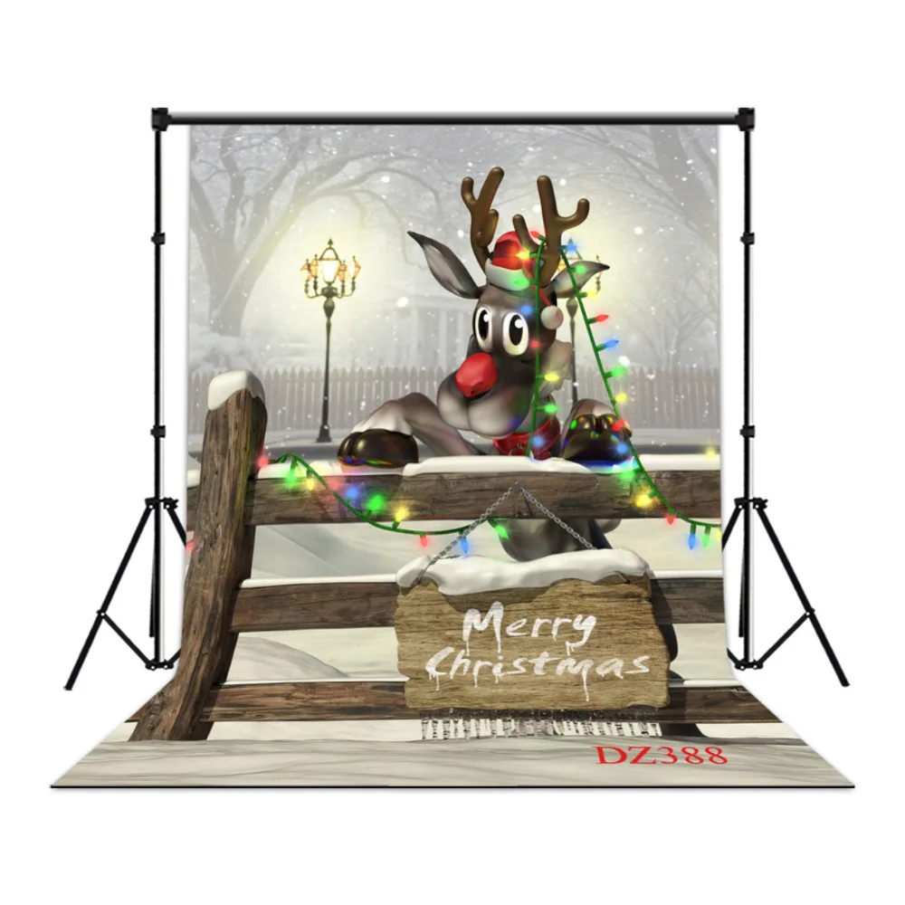 

Polyester & Vinyl Christmas Night Cartoon Scorpion Colorful LED String Light Backgrounds For Photo Studio Photography Backdrops