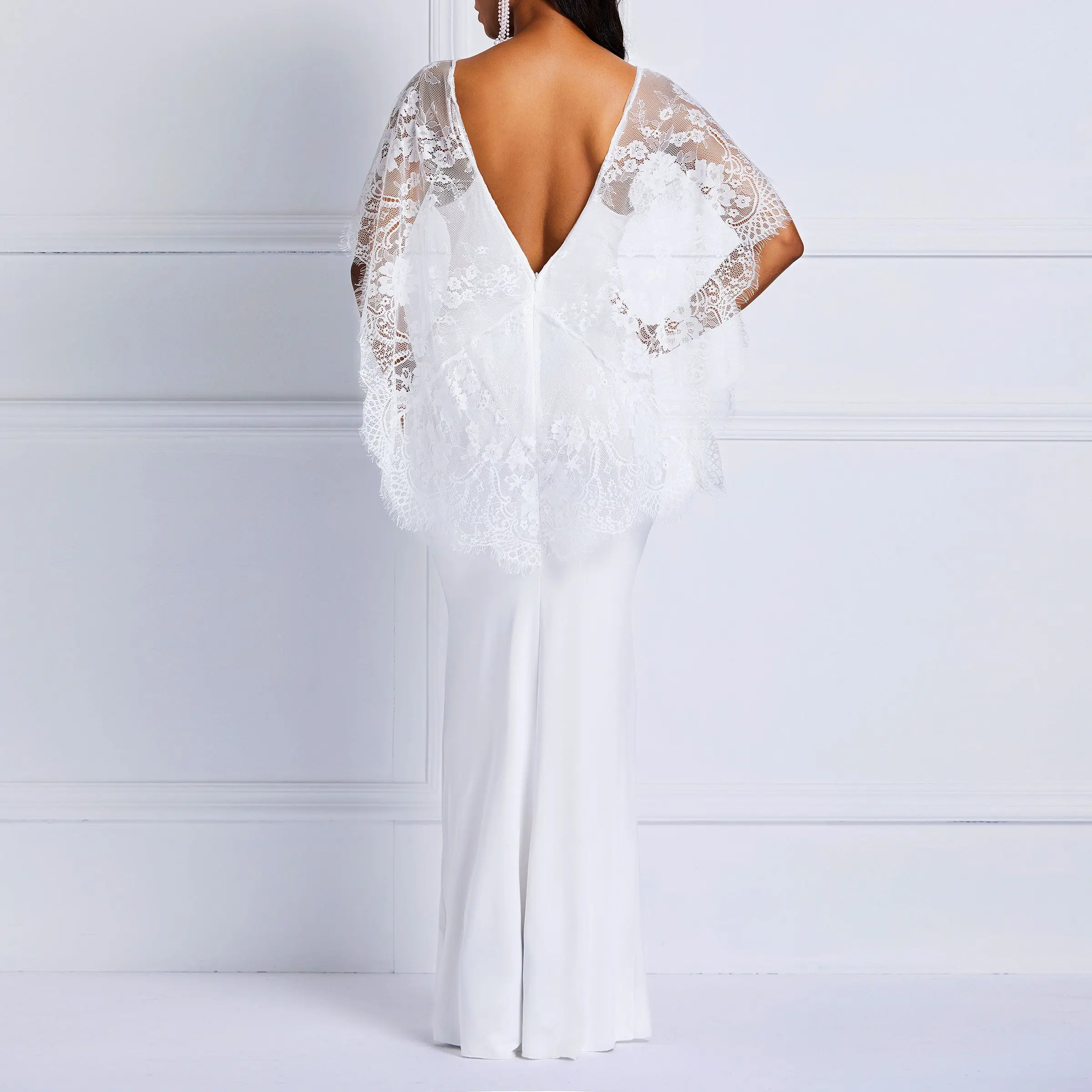 plain white lace dress