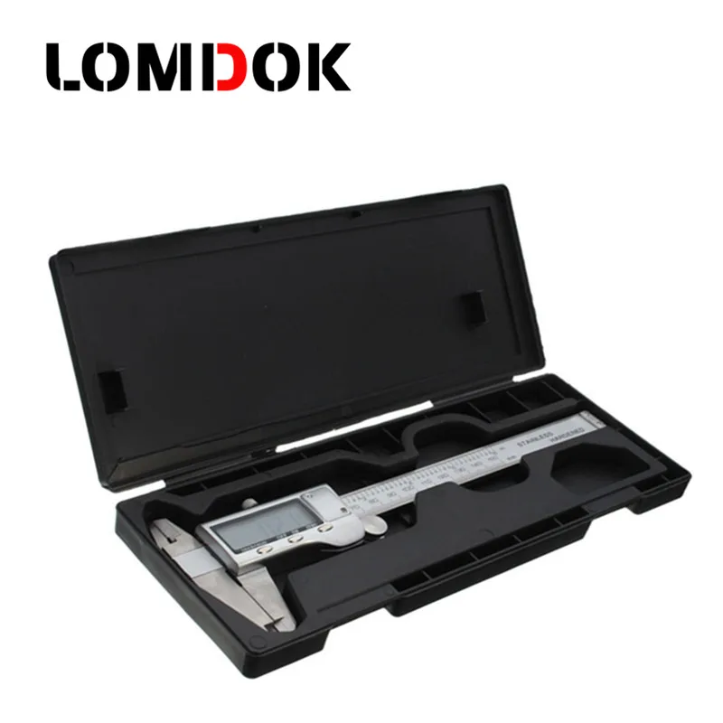 

LOMDOK 0-150mm Digital Calipers battery Stainless Steel Electronic Digital Vernier Caliper Micrometer Guage LCD suitcase box