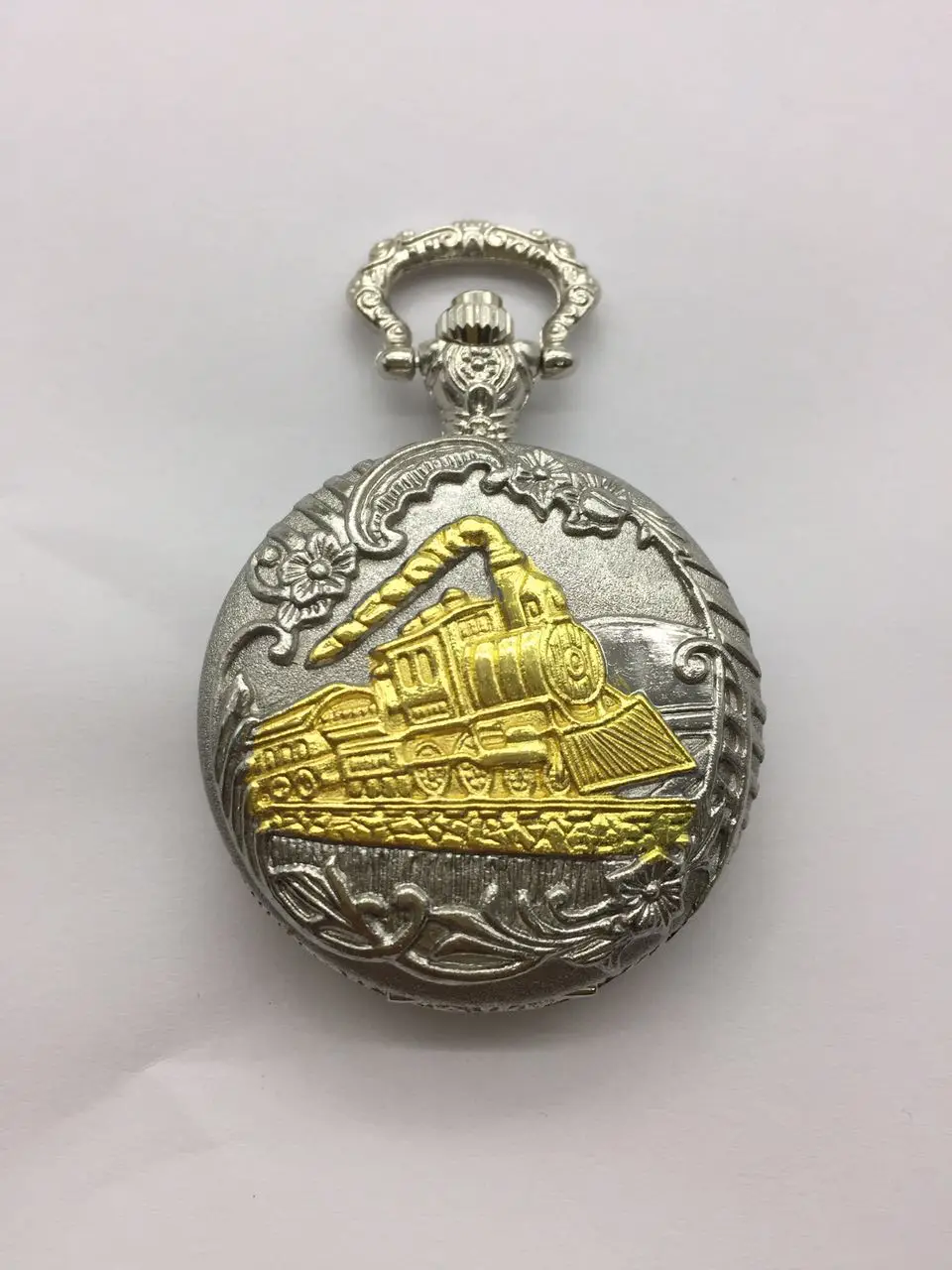 

Vintage Silver Charming Gold Quartz Pocket Watch NecklacesN