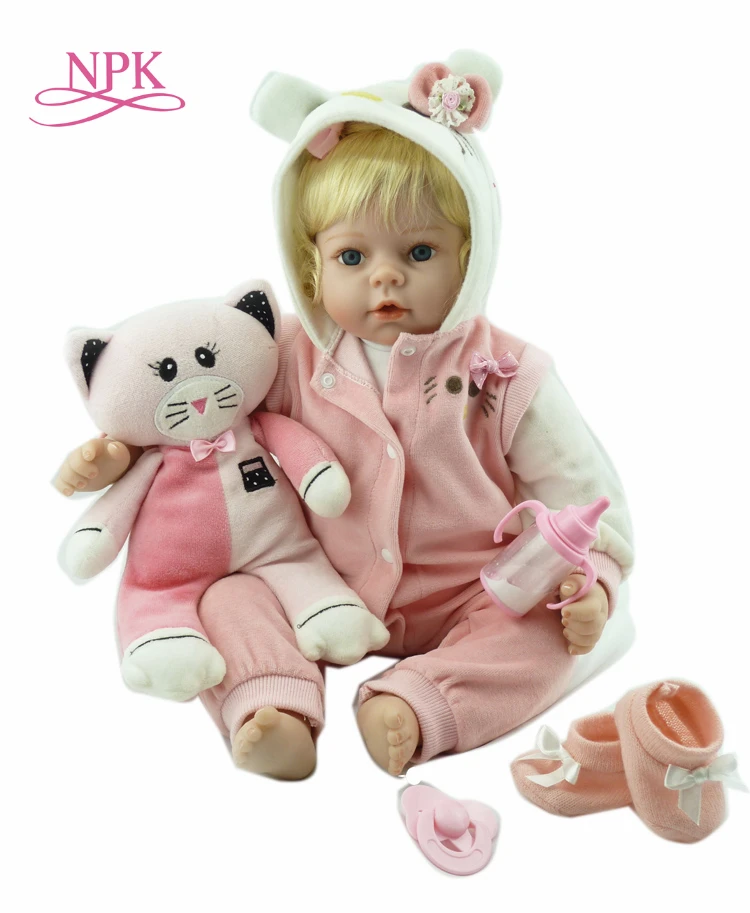 

NPK Realistic soft Silicone Baby Reborn Doll girl real looking Fake Baby Toy For Kid Playmate Gift Xmas Present very soft touch