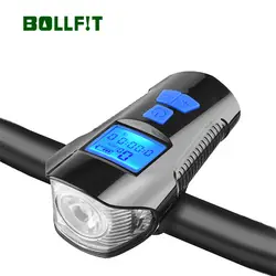 BOLLFIT велосипедный фонарь с зарядкой USB MTB велосипедные фары велосипедные фонари светодиодный фонарик для велосипеда передний свет
