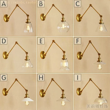 

E27 Vintage Industrial Wall Lamp Loft Creative Swing Arm Sconce Balcony Stair Porch Restaurant Bar Bedroom Wall Light Home Light