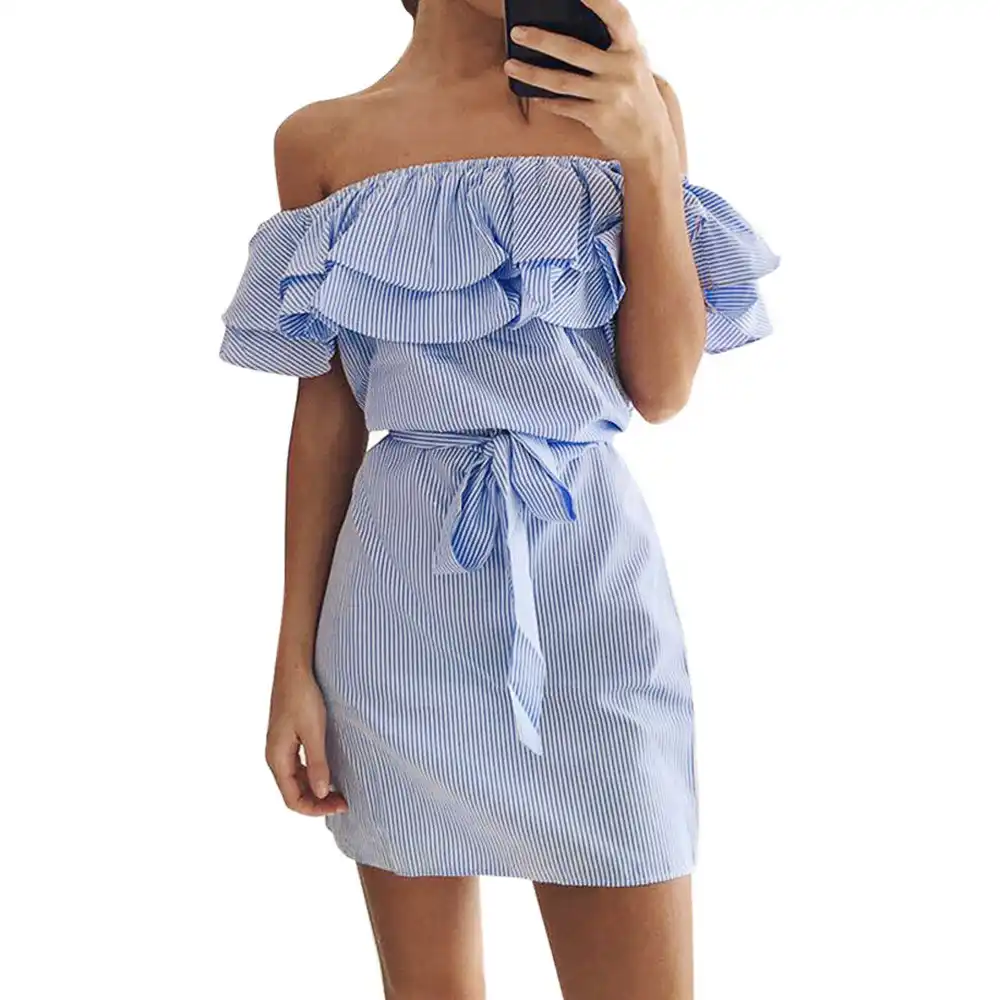 Ladies bardot summer dresses Clearance