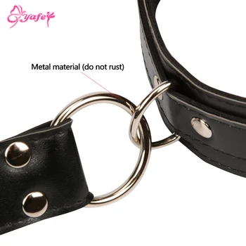 Adult slave game Hands Neck Collar Connecting Bondage Restraints Sex toys for Couple Leather Wrist strap Bondage Women Sex toys 5
