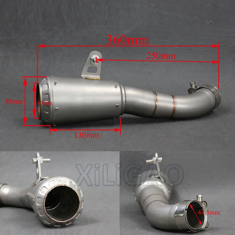 Todo el conjunto del sistema de Escape silenciador de Escape de la motocicleta Slip-on silenciador tubo de Escape Moto para YAMAHA R3 R6 R25 YZF-R3 AK004