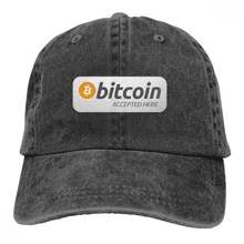 Биткойн pepeted Here Casquette черный унисекс Мужские Женские джинсовые бейсболка с ремешком кепки Регулируемая шляпа для гольфа папа