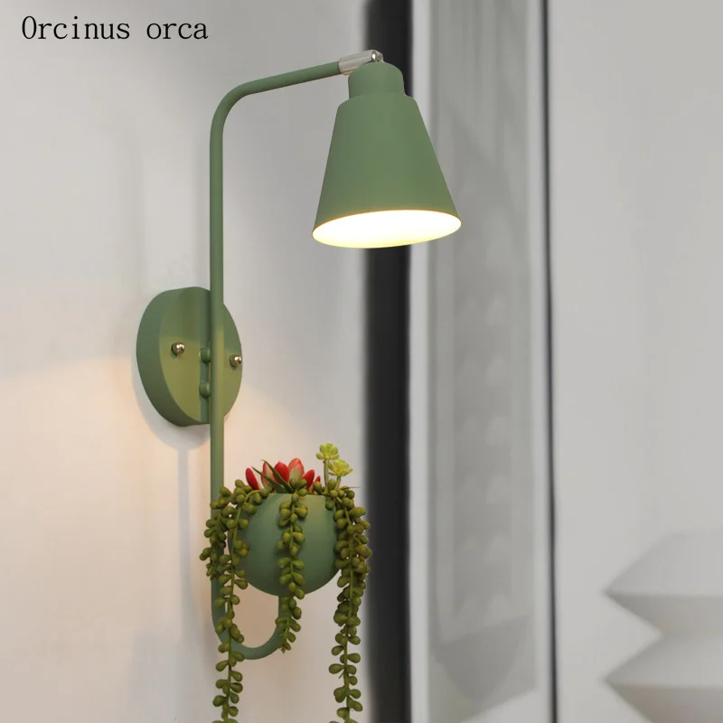 Nordic modern simple plant wall lamp living room corridor bedroom