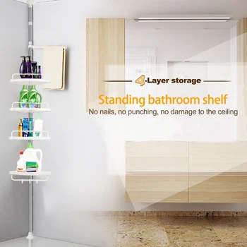 

Bathroom Corner Storage Shelf Stainless Steel Triangle Storage Rack Free Punching Wall-absorbing Cosmetic Storage Box HWC
