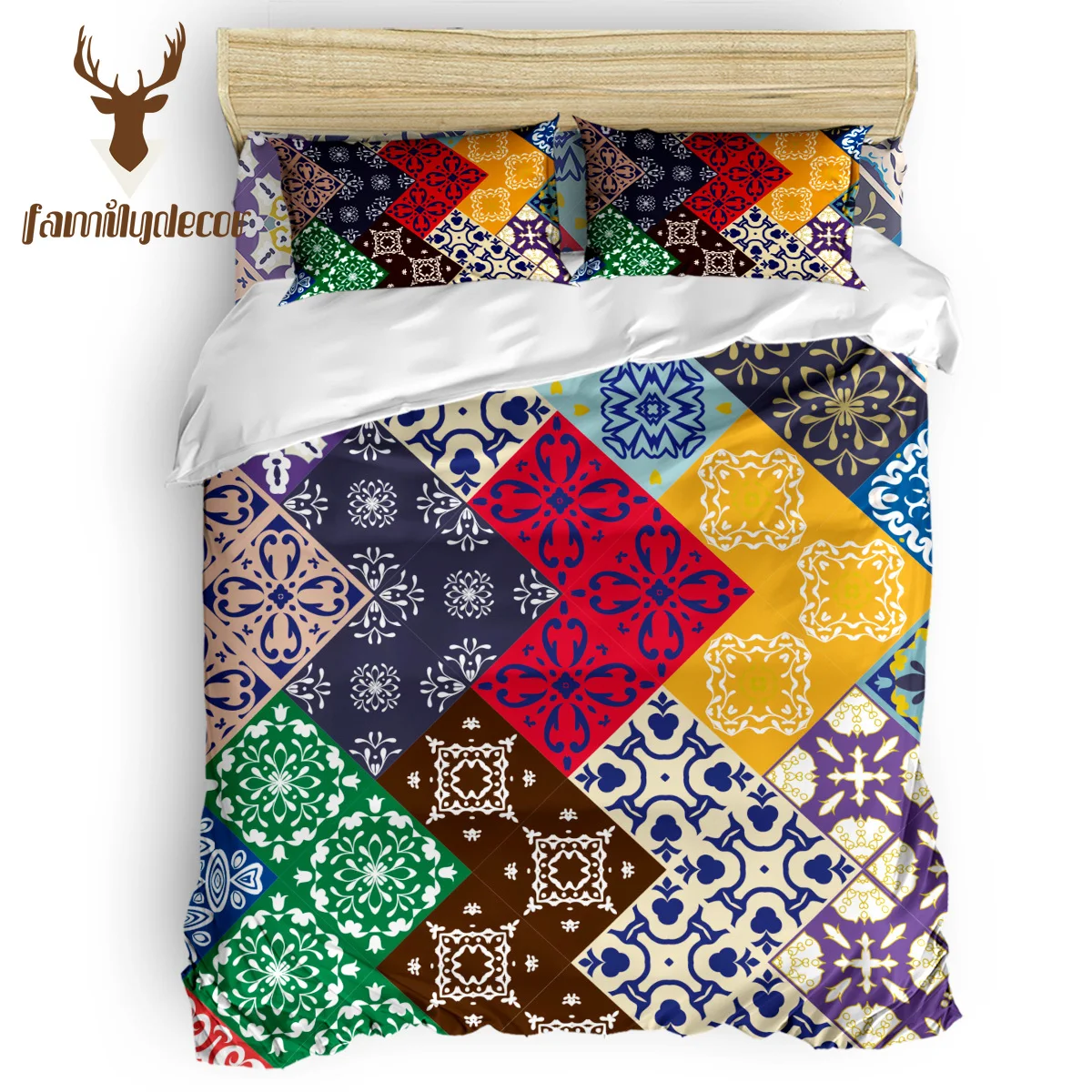 

FamilyDecor Chilled pattern Bedding Set Luxury Comforter Bedding Sets 3D King Size Red Blue Cotton DHL Free Shipping