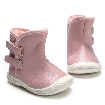 

Girls'Snow Boots High Quality PU Pink Suede Inside All-in-One Magic Stick Warm and Ski-proof Boots Baby Shoes Toddler Snow Boots