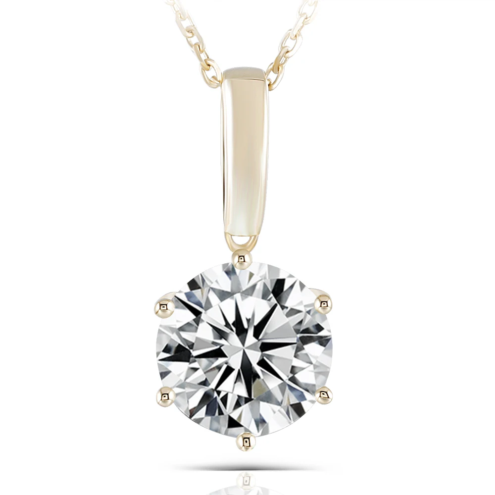 5ct moissanite solitaire set pendant necklace (1)