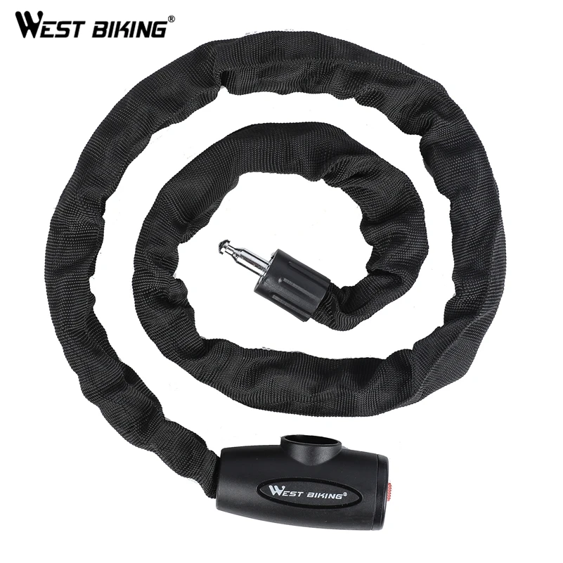 WEST BIKING Bicycle Lock Steel Anti-theft 0.6M / 0.9M / 1.2M Bike Lock With 2 Keys Security Reinforced Bike Bicycle Chain Lock