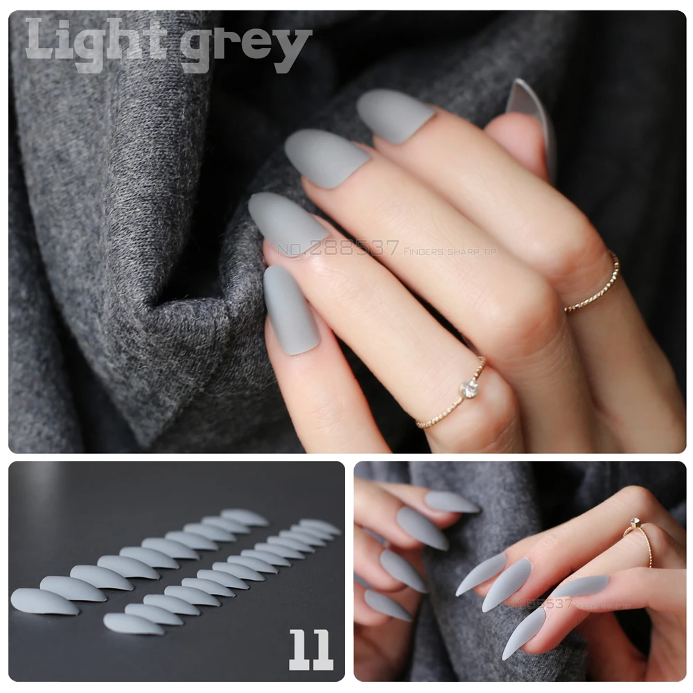 Pure Colour New Mountain Peak Designs Light Grey Artificial Nail Fashion Full Nail Tips Stiletto Noble Matte False Nails 24pcs False Nails Aliexpress Pure Colour New Mountain Peak Designs Light Grey Artificial Nail Fashion Full Nail Tips Stiletto Noble Matte False Nails 24pcs False Nails Aliexpress
