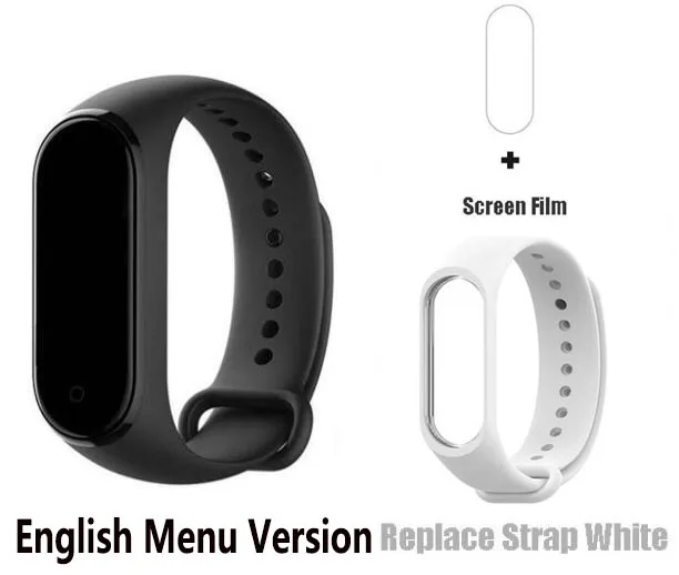 Китайская версия Xiaomi mi Band 4 оригинальная музыка Смарт mi band 4 браслет пульсометр фитнес 135 мАч цветной экран Bluetooth 5,0 - Цвет: add white strap