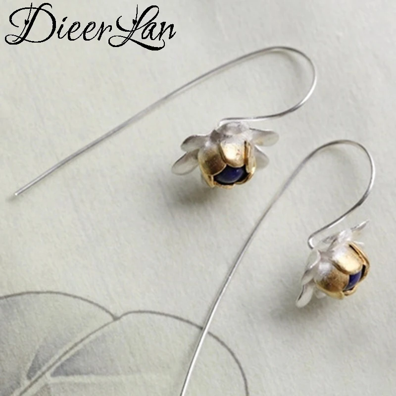 Новые поступления, 925 пробы Серебряные длинные серьги в виде цветка для женщин, модные ювелирные изделия из стерлингового серебра-ювелирные изделия