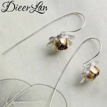 Новые поступления, 925 пробы Серебряные длинные серьги в виде цветка для женщин, модные ювелирные изделия из стерлингового серебра-ювелирные изделия