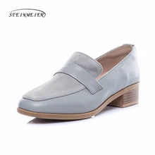 Женские тонкие туфли из натуральной кожи и замши; оксфорды с квадратным носком; цвет бежевый; женские лоферы; повседневная обувь для женщин; кожаная обувь; цвет черный, серый