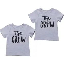 Детские топы с короткими рукавами для маленьких мальчиков и девочек, футболка, одежда серого цвета повседневные Детские футболки с